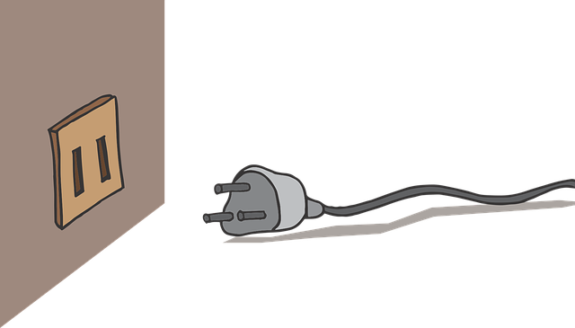 zásuvka a kabel ilustrace